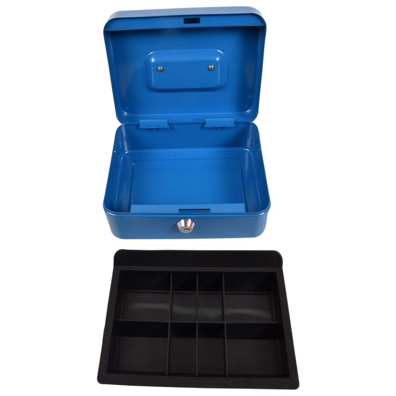HOCHSTE Cash Box Petty Money Safe Deposit Steel Tin Security