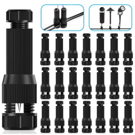 iCreating 22Pack Low Voltage Waterproof Replacement Landscape Light Cable Connector 12-20 Gauge Wire Connectors for Landscape Lighting Path Lights