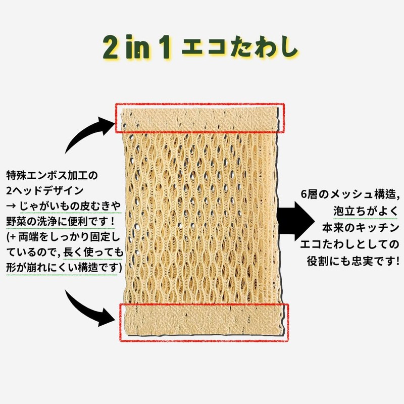 KORNSSIL Biodegradable Corn Eco Scourer, Beige, 2 in 1