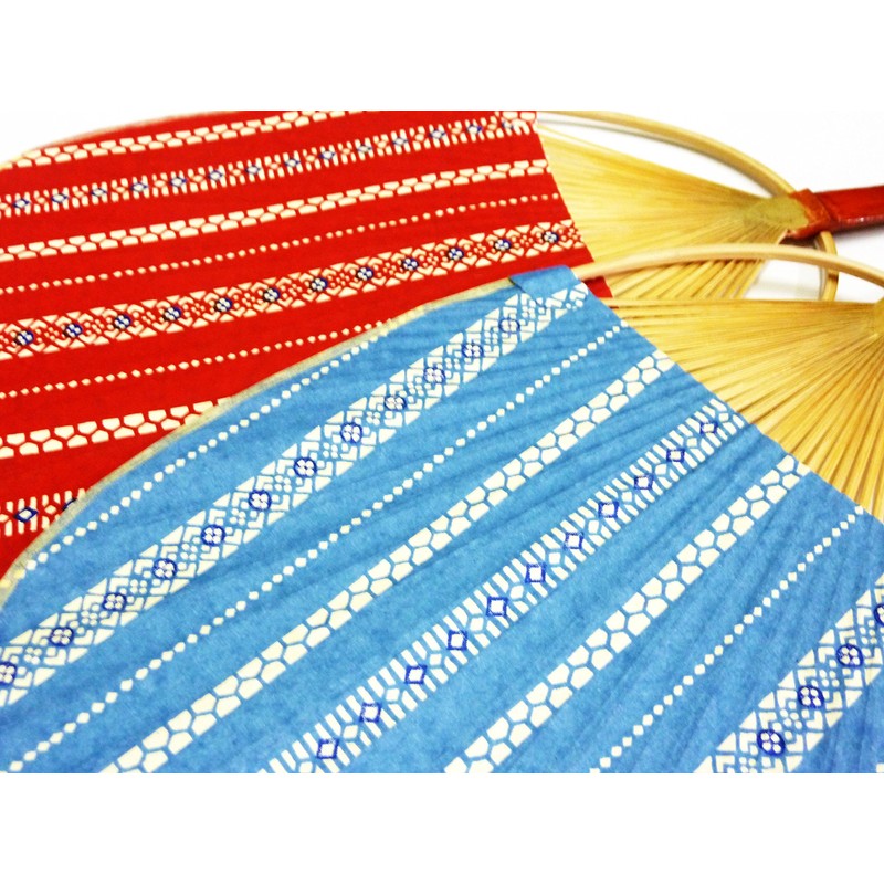 Marugame Fan (Japanese Pattern), Vertical Strip, Bamboo Fan, Kyoto Washi