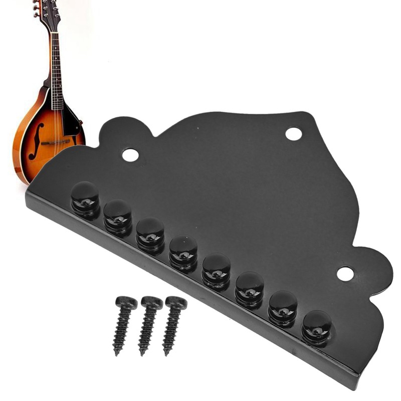 Mandolin Tailpiece Black 8-String Screws Triangular Parts Musical Instrument Accessories
