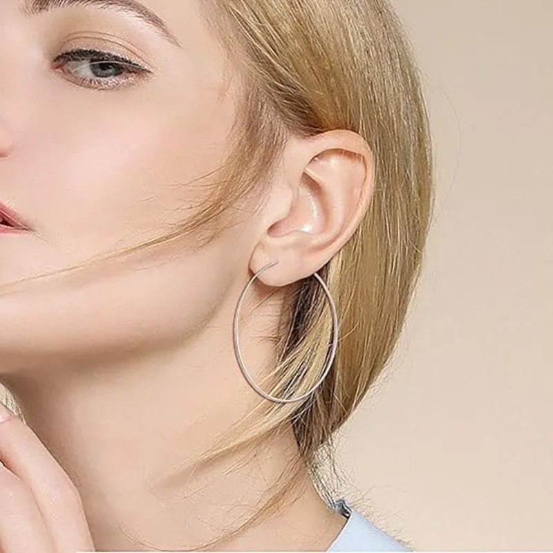 Aretes Arracada Redonda De Plata 925 +bolsa De Tela