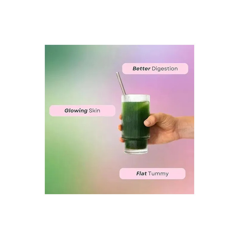 2pcs Polvo Ami Fitness Glow Green Colágeno Probióticos Jugo