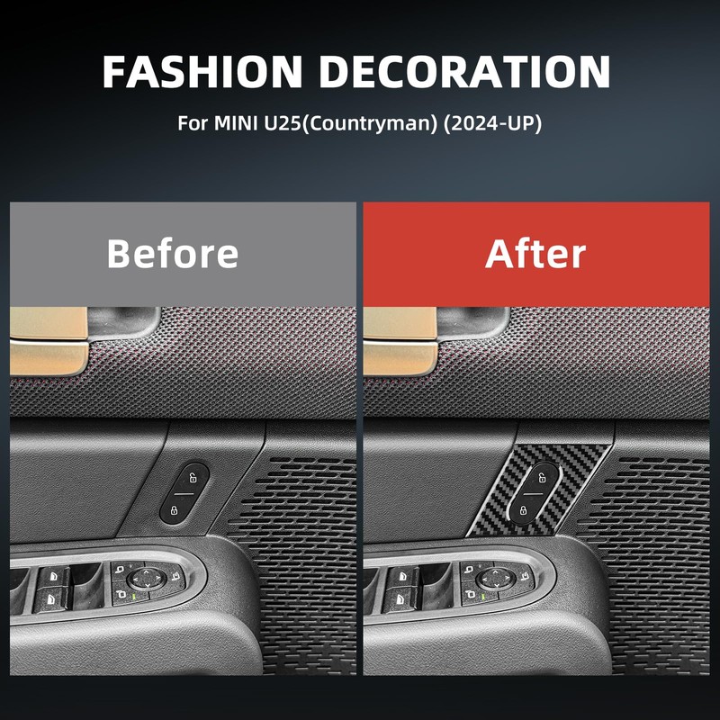 FXETRNL Real Carbon Fiber Door Lock Button Box Sticker, Decor