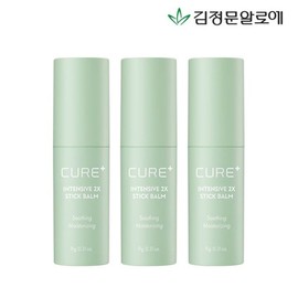 김정문알로에 큐어 2X크림 수분 스틱밤 3개 Kim Jeong Moon Aloe Cure 2X Cream Moisture Stick Balm (Set of 3)