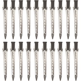 Pinzas Pelo Peluqueria, 20 piezas de pinzas para el cabello, clips de pico de pato de acero inoxidable antideslizantes profesionales para peinado coloración del cabello plata