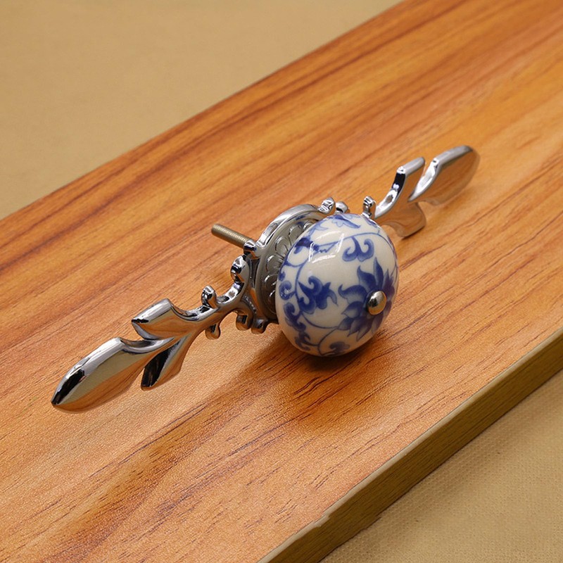 CHEOTIME 2Pcs Ceramic Handle, Simple Style Cabinet Handle Hand Painted