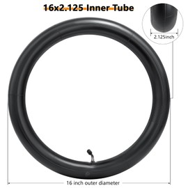 16x2.125 Replacement Butyl Inner Tube, 16 Inch Bike Tube with CR202 Bent Valve Stem Compatible with Most 16x1.75 16x1.95 16x1.75/2.125 Electric Bicycle Bike Motorcycle and Most Kids Bikes 2Pcs