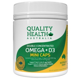 Quality Health Double Concentrated Omega + Vitamin D3 Mini Cap X 250