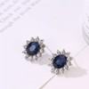 Yienate Wedding Sapphire Jewellery Sets Princess Blue Sapphire Crystal Pendant