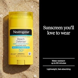 NEUTRÓGENA | Bloqueador Protector Solar Facial 50 en Stick | Protector en Barra | Solar Beach Defense | Resistente al Agua | Apto Pieles Grasas y Mixt