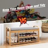 Julimoon 3-Tier Shoe Rack Bench, Bamboo Shoes Bench Storage Organizer