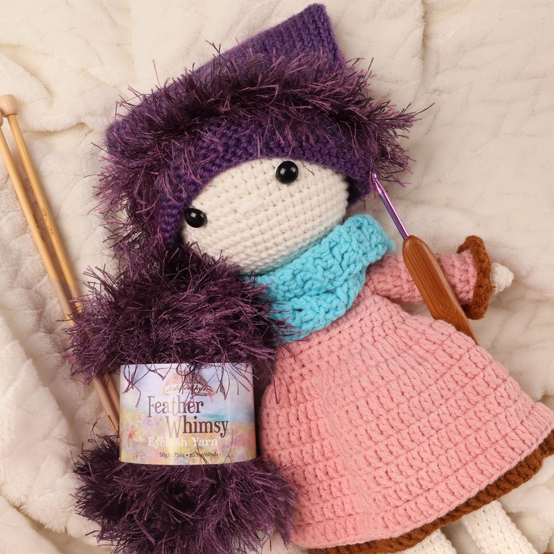 JubileeYarn Eyelash Fur Yarn - Fine Polyester - Bulk Color