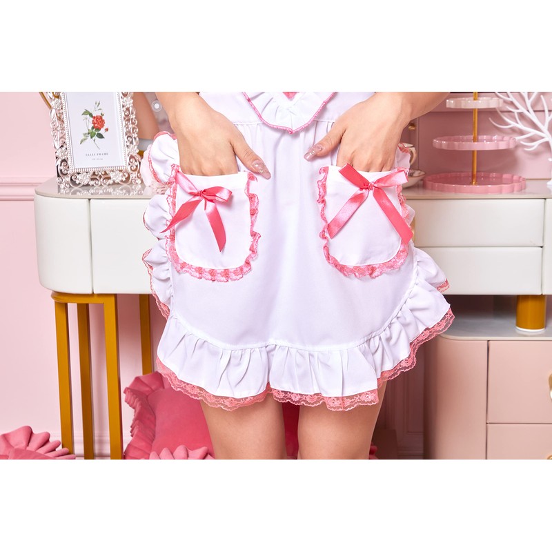 Clearstone Party City Women’s Heart Ruffle Apron Cosplay, White x