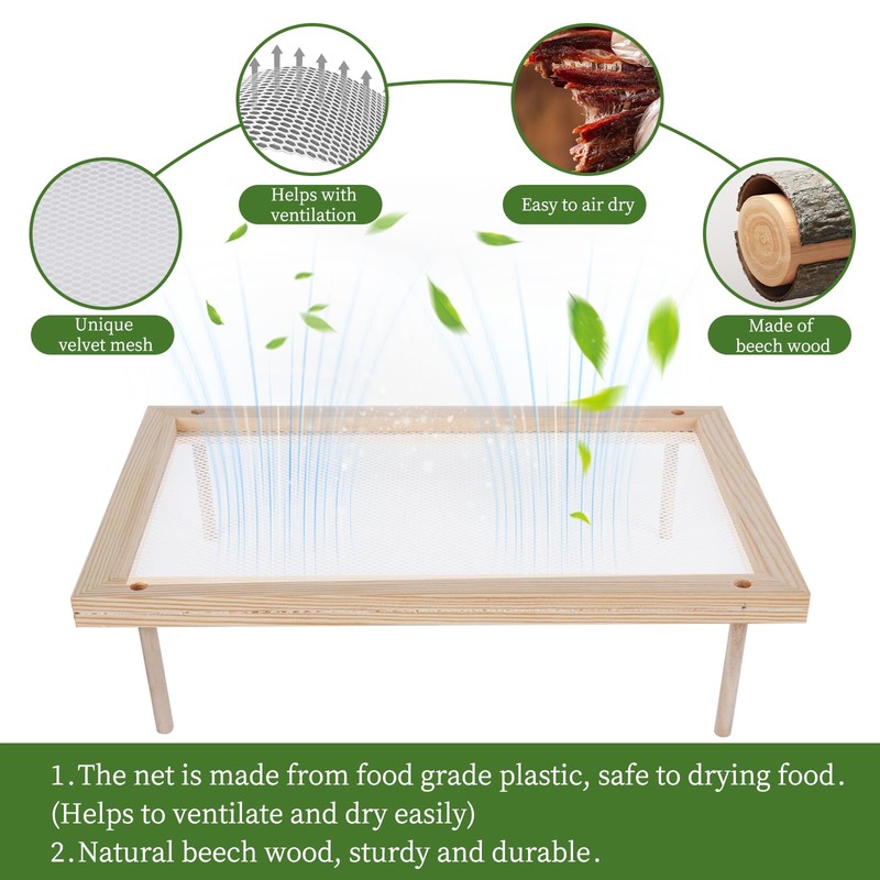 YiePhiot Herb Drying Rack, Wooden Herb Drying Rack, Wood Pasta