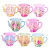 Nicime 8pcs Flower Teapot Cupcake Stand, Pink Cute Party Cardboard