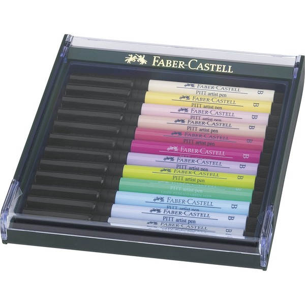 Faber-Castell 267420 Pastel Tones Pitt Brush Pen (Pack of 12)