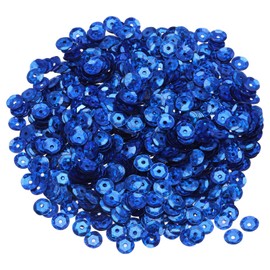 QUARKZMAN Loose Sequins, 6 mm, Laser Sequins, 2400 Pieces, Cup Sequins, Embroidery Sequins for Jewellery Making, Crafts, Sewing, Dark Blue