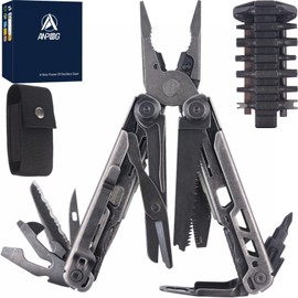 Gifts for Men, Upgraded Stone Wash Multi Tool, Stainless Steel Multitools Foldable Spring Pliers with Screwdriver, Pocket Clip, Ideal for Camping, Hiking, Home Repair - Gift for Dad Father's Day Gifts