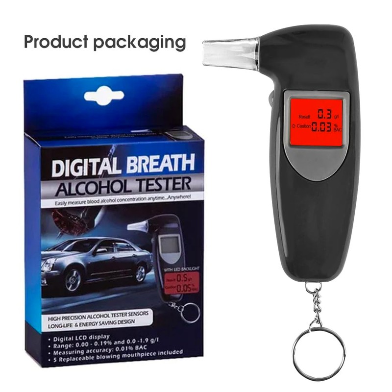 Fandcy Alcohol Breathalyzer, Portable Breath Tester with Accurate Digital LCD
