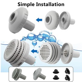 Above Ground Swimming Pool Parts Kit Replacement intex pool filter Pool Water Jet Connector Kit with 1.25" Outlet Pool Filter & Inlet Nozzle and Pool Plug Stopper for Intex/Coleman/Bestway