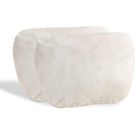 Jachenyue 2Pcs Car Neck Pillows for headrests,for Travel Interior Accessories and Suede Support Head Pillows，Balance Neck Pillow Designed to Relieve Neck Pain and Muscle Tension.（White）