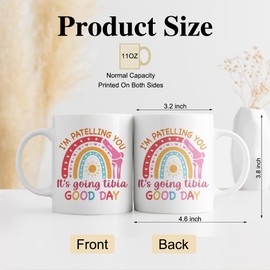 DYJYBMY I'M Patelling You It'S Going Tibia Good Day Cup, Get Well Soon Mug, Humorous Post Orthopedic Surgery Gifts for Him Her Friends, Get Well Gifts for Knee Surgery, Tibia Fracture