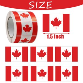 500 Pieces Canada Labels Roll Stickers - Maple Syrup Canadian Flag Birthday Party Supplies Decorations Favors Jar Containers Letter DIY Sticker Happy Canada's Day Labels Decals