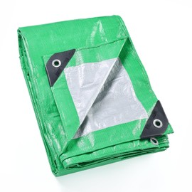 GUARD SHIELD Green/Silver Tarp 20x20 Feet Waterproof Tarps Lightweight Camping Tarp Outdoor Multi Purpose Poly Cover 6mil