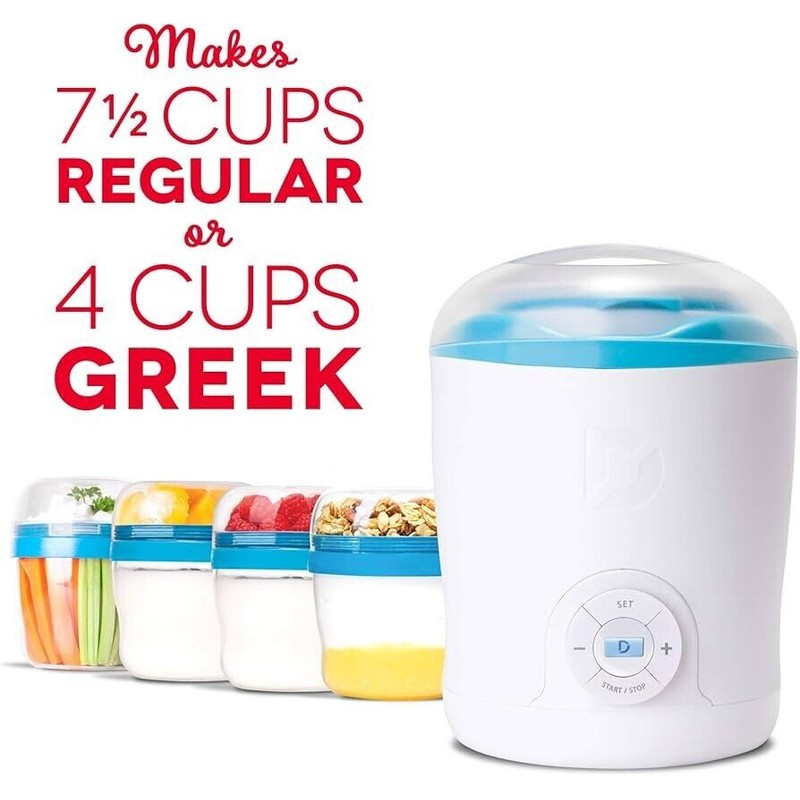 Dash Greek Yogurt Maker Machine LCD Display & Containers Parfaits