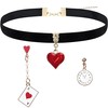 ONLYJUMP Playing Card Necklace and Earrings Set, Red Heart Ace