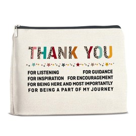 Thank You for Women - Appreciation for Coworker Teacher Leader Mentor Boss Lady - Coworker Gift for Women - Thank You Makeup Bag Cosmetic Bag Makeup Zipper Pouch