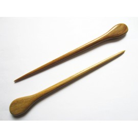 Myhsmooth Zz-gs-yt 2 Count Hair Sticks Natural Green Sandalwood Handmade Carved Hair Clip Shawl Hair Pins Pack of 2 Pcs