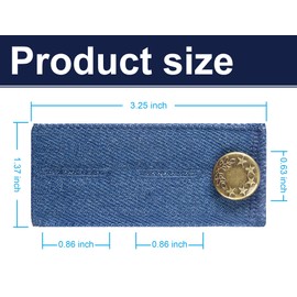 4 Pack Waistband Extenders for Jeans Premium Metal Buttons, Adjustable Denim Button Extender for Pants, Comfy Waist Extende