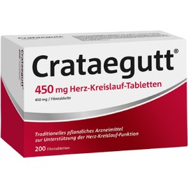 Crataegutt Crataegutt 450 mg Cardiovascular Tablets | 200 Tablets | Herbal medicinal product to support cardiovascular function | Hawthorn high dosage | Strengthens the heart and circulation
