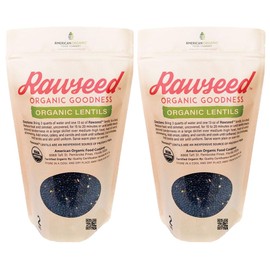 Rawseed Organic Certified Black Lentils 2 lbs 2 Pack (4 lbs total) Grown in Canada/Packaged in USA