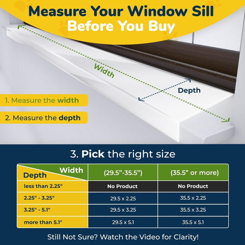 PROTECTO Window Sill Protector from Dogs 35.5 x 3.25 Clear