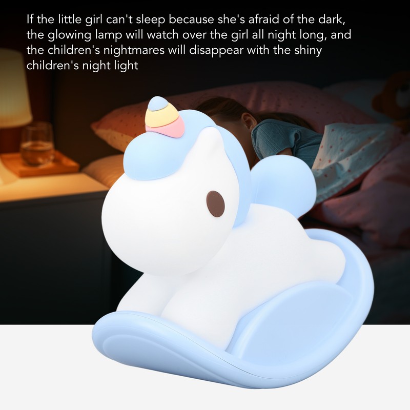 LED Silicone Night Light for Kids USB Rechargeable Cute Horse