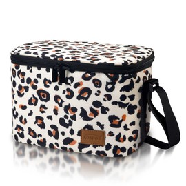 Mini Cool Bag Small Lunch Bag Men's Insulated Bag Foldable for Work School Meal Prep Bag Waterproof Lunch Bag Zip Cool Box Thermal Bag 7.5 L Leopard Print