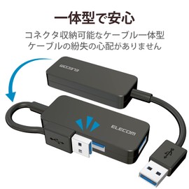 ELECOM USB3.0 Hub 3 Ports Bus Power Black U3H-K315BBK