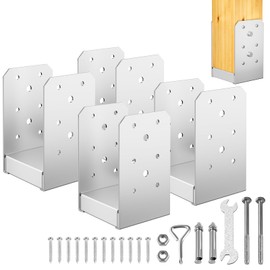 FMhotu 4"x 4" Post Base, 4Pcs Stainless Steel Adjustable Post Anchor Bracket(Internal 3.5 x 3.5), Adjustable Post Base for Pavilion Deck Porch Handrail Railing Support Decorative Anchor Plate