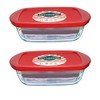Pyrex O'Cuisine Borosilicate Glass Rectangular Dish with Plastic Lid 1.1L