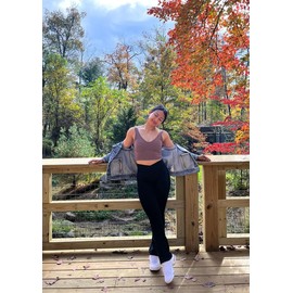 Aoxjox Flare Leggings for Women Trinity Tummy Control High Waisted Wide Leg Crosswaist Yoga Pants 31" (Black, X-Large)