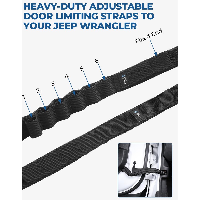 JOYTUTUS Door Limiting Straps Compatible with 1996-2026 Wrangler CJ YJ