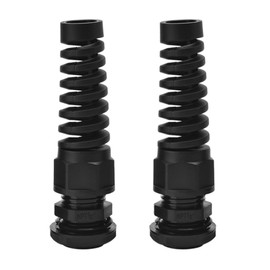 Strain Relief Cord Connector, CGELE 2 Pack NPT 1/2" Waterproof Cable Gland Cord Grip Spiral Adjustable Connector Strain Relief Cord Connectors Joints Nylon with Gaskets