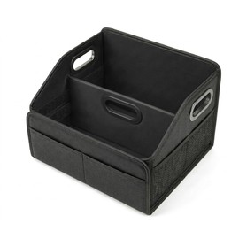 Adullama Car Storage Organizer Reinforced Dividable Leather Car Caddy Basket for Front Seat Floor Back Sturdy Frosted Handle 8 Compartments Adjustable Strap Buckles Slip-Resistant for SUV Truck