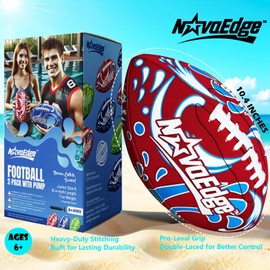 Hydro Water Football – 10.4in Waterproof Pool Football with Real Double Laces, Lightweight Grip Ball for Kids, Teens & Adults – Great for Beach, Lake, Outdoor Games – Fun Birthday or Easter Gift