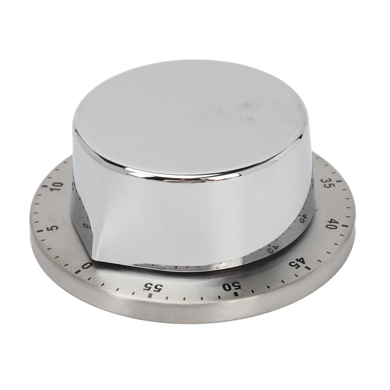 Mechanical Timer Accurate Quiet Counting Loud Alarm Sound Silver Timing