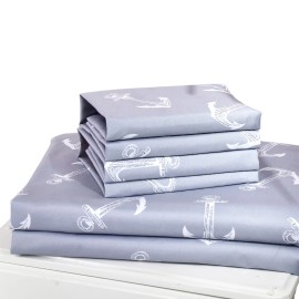 Virah Bella - Weigh Anchor (Grey) - 4-Piece Sheet Set - Queen