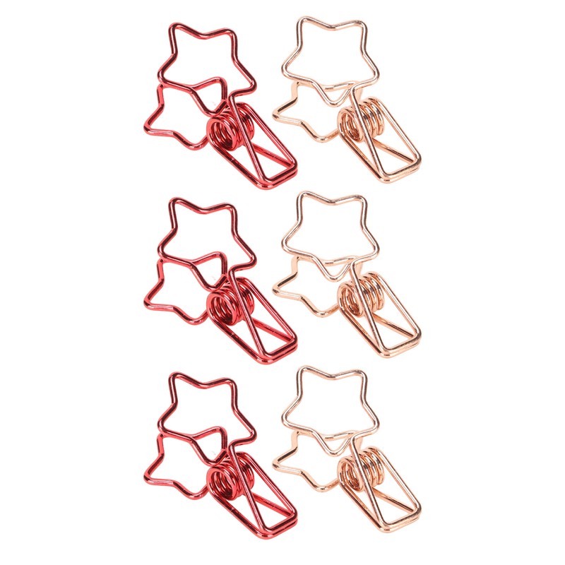 100 Pcs Binder Clips Hollow Cute Star Shape Sturdy Metal